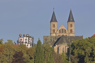 Green Citadel Hundertwasser House and Our Lady's Monastery, art museum, church, roof with golden