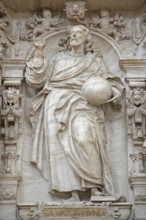 Decorations on the Renaissance pulpit by Christoph Kapup 1597 made of alabaster, Christ the Saviour