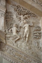 Decorations on the Renaissance pulpit by Christoph Kapup 1597 made of alabaster, Paradise with Fall