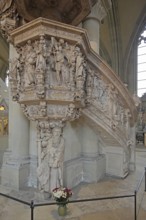 Renaissance pulpit by Christoph Kapup 1597 made of alabaster, stonemasonry, craftsmanship,