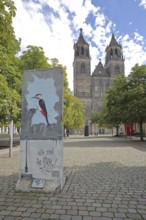 Gothic cathedral and part of the Berlin Wall, memorial, monument, We are the people, political