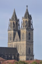 Gothic Cathedral of St Mauritius and St Katharina with twin towers, Magdeburg Cathedral, Magdeburg,