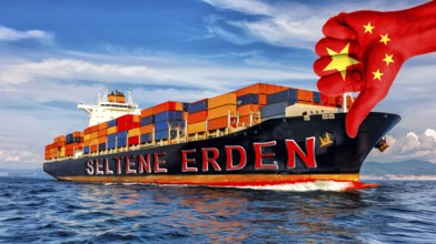 Symbolic image, China, export of rare earths, Germany, EU, European Union, Port of Hamburg, Port