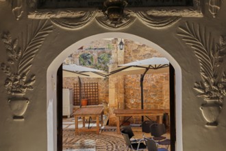 View of decorated historic exterior, Kahal Shalom Synagogue, Sephardic Synagogue, Oldest Synagogue
