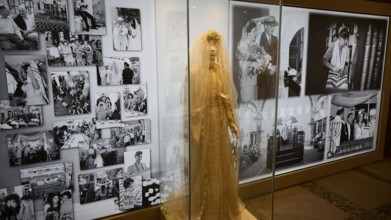 Exhibition with wedding dress and historical photos, Kahal Shalom Synagogue, Sephardic Synagogue,
