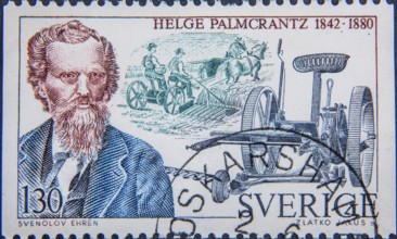 Helge Palmcrantz (1842-1880) was a Swedish inventor and industrialist. Portrait on a swedish
