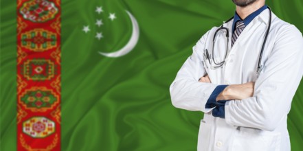 Turkmenistan national health system. Turkmenistan health and medical insurance concept