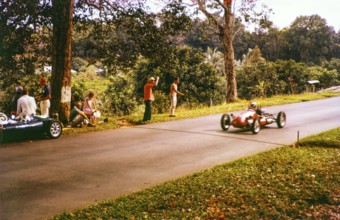 Finish line of motor racing event, Gap Hill Climb, Singapore Motor Club, Singapore, south east Asia