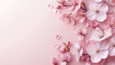 Stylish Women'S Day Greeting Card With Cherry Blossoms, Celebrating Modern Women With Flowers On 8