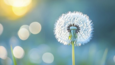 Beautiful Macro Image Of Dandelion In Artistic Nature Setting With Blurred Background Of Spring