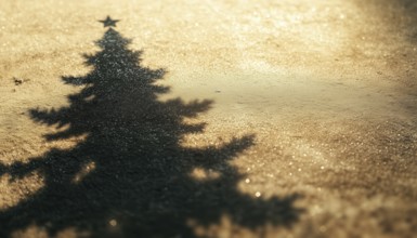 Christmas Tree Shadow: Stylish Decorative Element For Collages, Mockups, Posters, And New Year