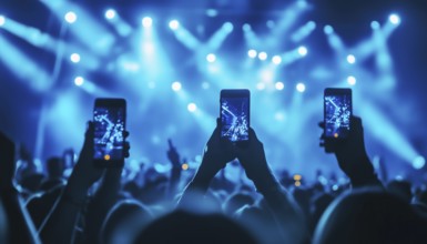 Music Fans Capture Concert Footage On Smartphones: Festival Crowd Snapping Photos On Nightclub