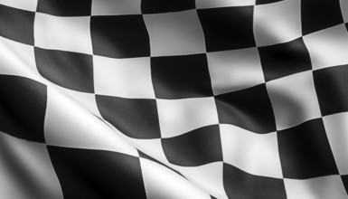 Black And White Checkered Flag Used In Racing Events To Signal The End Of A Race Or A Warning.
