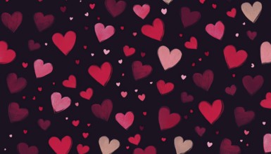Romantic Hearts Pattern: Perfect For Valentine'S Day! Abstract Design With Scattered Hearts, Ideal