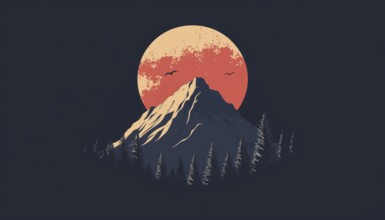 Outdoor Adventure Theme Logo: Emblem Of Nature'S Beauty In The Wilderness. Symbolizing Mountain