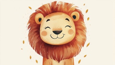 Adorable Lion Design For Printing On Various Items Such As T-Shirts, Decor, Posters, And Greeting