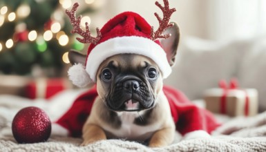 Adorable Christmas Puppies: Festive Dog Outfits Featuring Santa Hats And Reindeer Horns For The