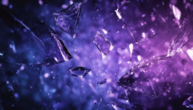 Abstract Background With Dark Purple And Blue Broken Glass Effect. Perfect For Night Party Posters
