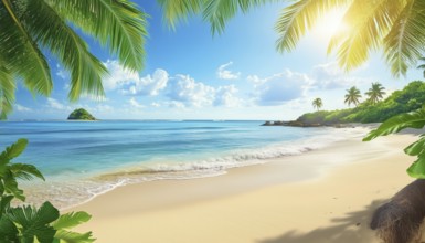 Idyllic Beach Views: Perfect Setting For Summer Vacation Or Honeymoon. Enjoy Adventure In The Sun