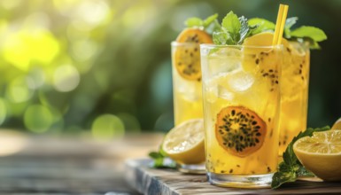 Refreshing Summer Passion Fruit Cocktail: A Cold, Healthy Lemonade Drink For Sunny Days With