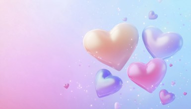 Romantic Valentine'S Day Love Cover With Trendy Gradient Heart Pastel - Perfect For Greeting Cards,