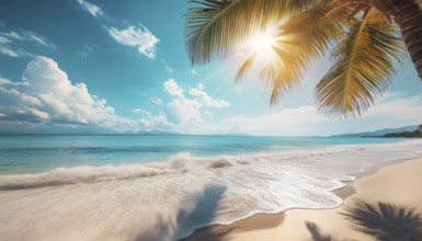 Tranquil Summer Vacation In An Exotic Tropical Paradise: Stunning Panoramic Sun Beach Landscape
