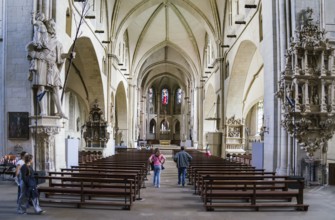 Interior view of St. Paul's Cathedral, Domplatz, Münster, North Rhine-Westphalia, Germany