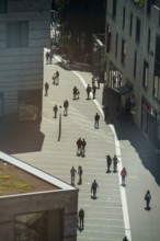 Pedestrian zone, bird's eye view, Heinrich-Brüning-Strasse, Münster, North Rhine-Westphalia,