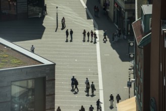 Pedestrian zone, bird's eye view, Heinrich-Brüning-Strasse, Münster, North Rhine-Westphalia,