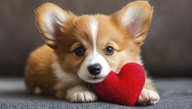 Adorable Valentine'S Day Dog With Tiny Heart Is The Perfect Gift For Your Valentine. Show Some