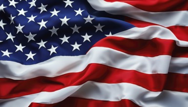 Detailed View Of The Rippled American Flag: A Close-Up Look At The Distinctive Texture And