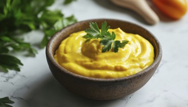 Delicious Mustard Sauce Served In A Bowl - A Tasty Condiment That Enhances The Flavor Of Your
