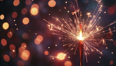 Vibrant Sparkling Fireworks For New Year Party And Christmas Celebration Poster. Festive Firework