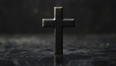 Abstract Black Christian Cross: A Unique Interpretation Of The Christian Symbol In Bold Black