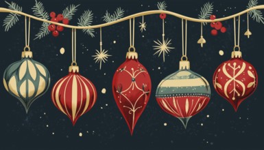 Vintage Christmas Baubles For Making Festive Greeting Cards And Invitations: Nostalgic Ornaments To