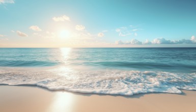 Perfect Tranquil Beach Scene: A Summer Vacation Holiday Destination With Inspirational Beach View