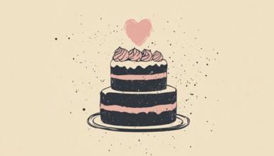 Trendy Vintage Logo Design For A Wedding Bakery With A Love Cake Theme Ideal For Stylish Hipsters