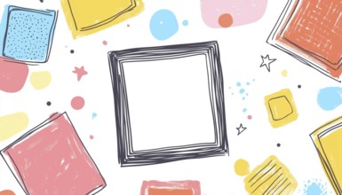 Colorful Rectangular Box With Playful Doodle Paint And Fun Quotes For Kids In Kindergarten School:
