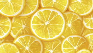Bright And Fresh Lemon Slice Pattern: A Tropical Design For Lemonade Cocktails, Desserts, And