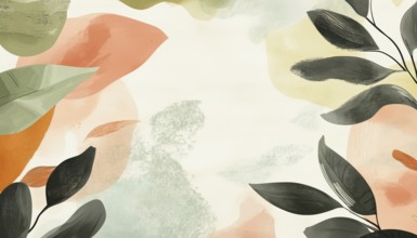 Boho Foliage Art: Abstract Plant Art For Print, Cover, And Wallpaper With Botanical Wall Art And