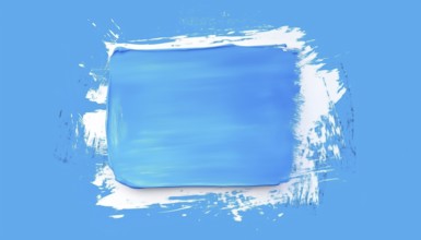 Blue Rectangle Box With Doodle Red Brush Paint Quote Poster Frame And Speech Bubble Element.