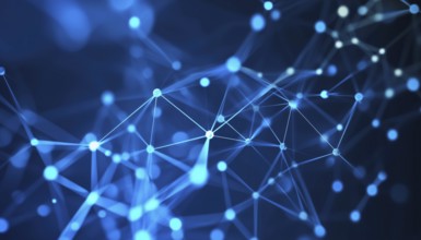 Abstract Internet Network Connection For Website: Digital Data, Communication, Science, And