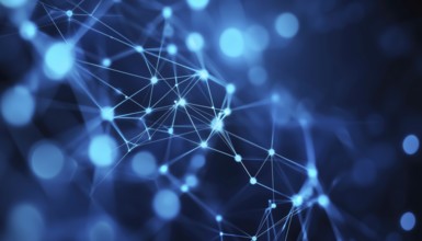 Futuristic Abstract Internet Network Connection For Website: Digital Data, Communication, And