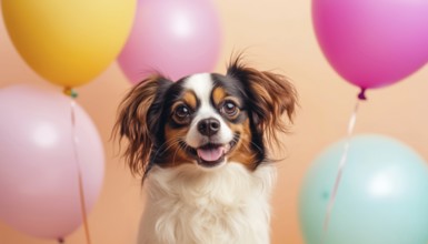 Celebratory Pet Birthday Card With Adorable Dog And Balloon Design. Show Your Dear Dog Some Love On