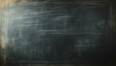 Erased Chalk Marks On Chalkboard: A Process Of Removing Chalk Writing From A Blackboard Surface