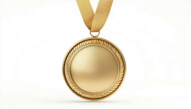 Premium Quality Assurance: Shiny Gold Medal Seal Of Satisfaction On White Background With 100%