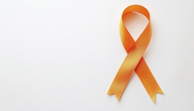Adhd Awareness Month In October: White Screen With Orange Ribbon. Campaign For Mental Health