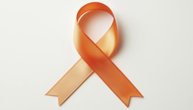 Adhd Awareness Month: Orange Ribbon On White For Mental Health Campaign In October With Digitally