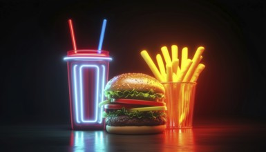 Neon-Themed Fast Food Street Menu Promotion: Brightening Up The Way We Advertise Our Quick Bites