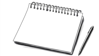 Hand Drawn Wall Calendar And Spiral Notepad Blank Template For Doodle. Clip Art For Daily Planning,